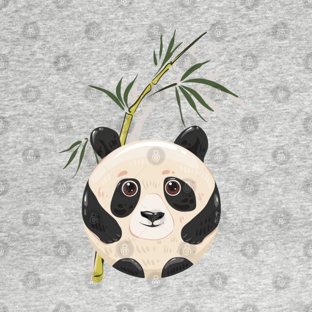 Cute panda bear and bamboo by Catdog